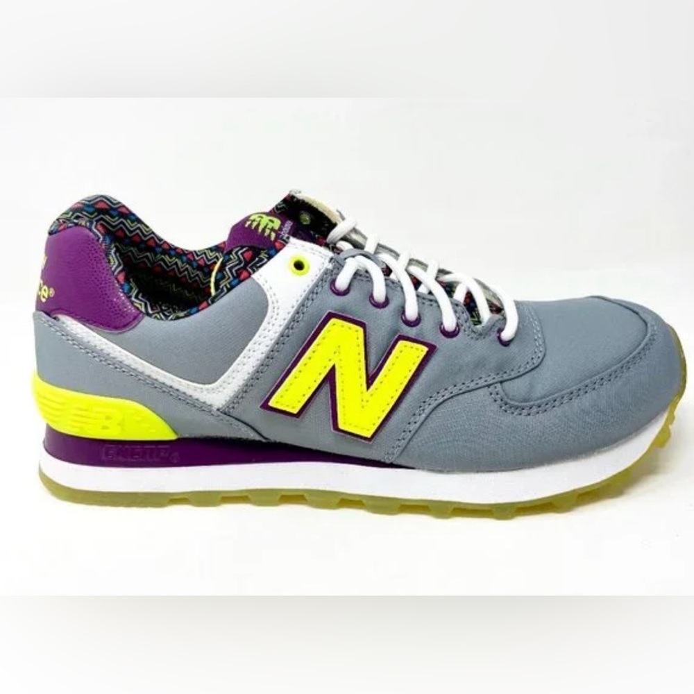 New Balance 574 Classic Street Beat Gray Purple Womens Casual Shoes WL574SBF
